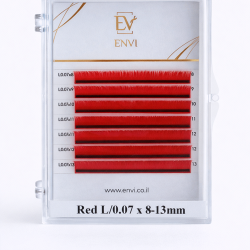 ריסים צבעוניים Envi (מיקס) RED 6 שורות