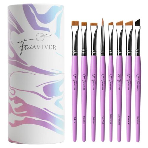 Набор кистей для бровей и ресниц в тубе (8 шт.)