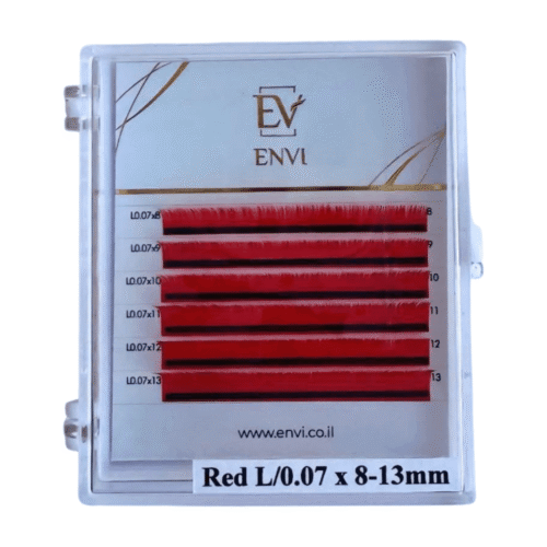 Colored eyelashes Envi (mix) RED 6 lines