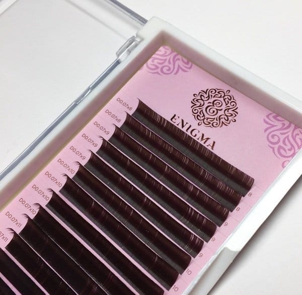 Enigma eyelashes Mocca color 16 lines individual lengths ריסים Enigma צבע Mocca 16 שורות אורכים בודדים - Image 2