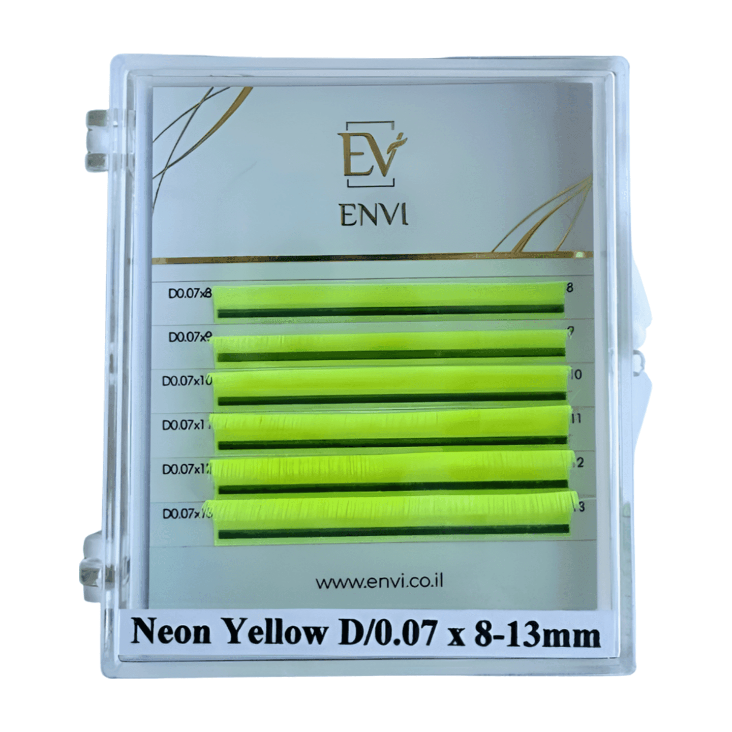 ריסים צבעוניים Envi (מיקס) Neon Yellow 6 שורות ריסים צבעוניים Envi (מיקס) Neon Yellow 6 שורות