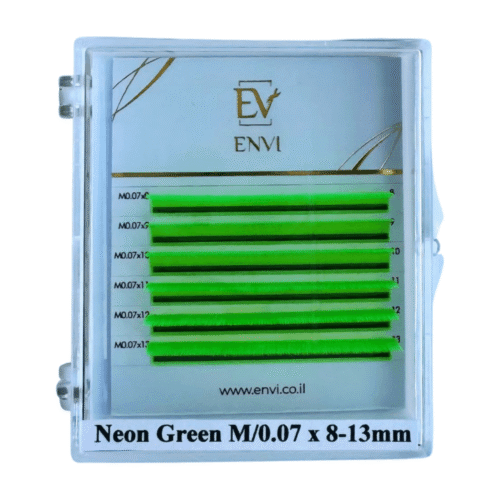 Colored eyelashes Envi (mix) Neon Green 6 lines