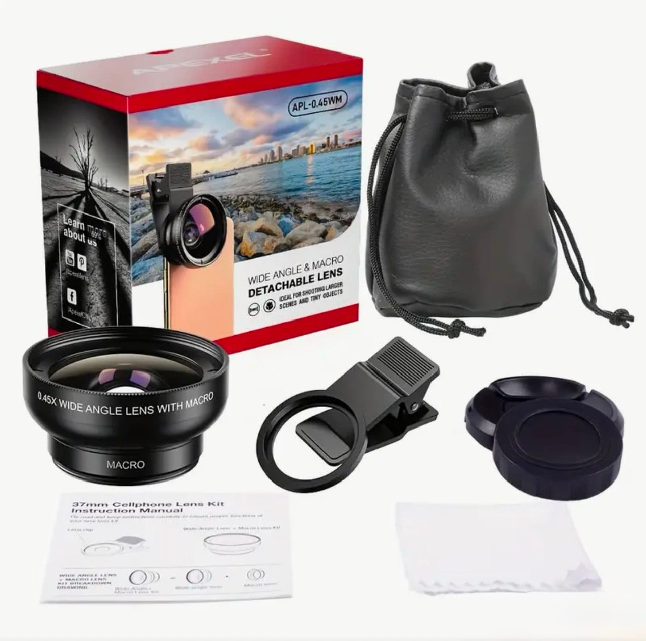 عدسات Apexel 2-in-1 Lens Kit עדשות Apexel 2-in-1 Lens Kit - الصورة 2