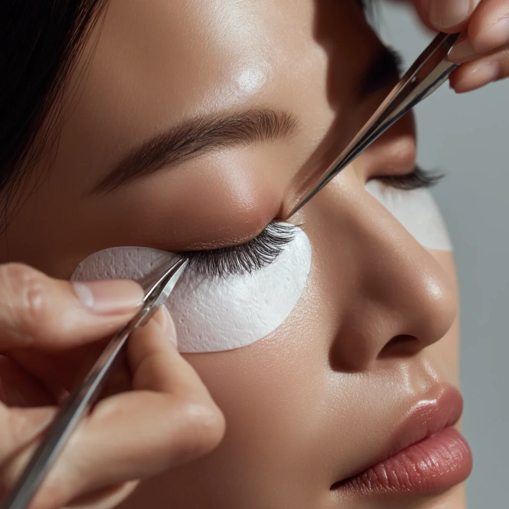 jins6095_Editorial_beauty_close-up_young_Korean_woman_in_her_20_9c13c4f8-96b1-4cbe-943f-62db47cfbcfa איך לבחור ריסים איכותיים להלחמת ריסים – המדריך המלא לסוגים, קשתות, עוביים ואורכים