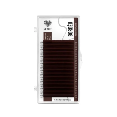 LOVELY (לאבלי) Bordèu ריסים חום כהה MIX 16 שורות